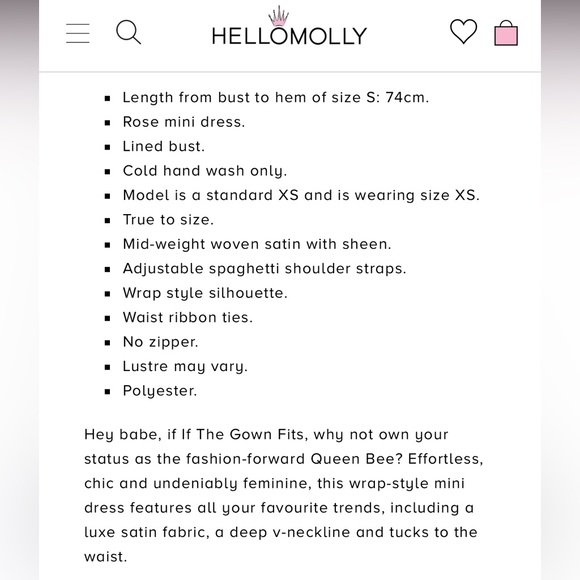 NWT Hello Molly If The Gown Fits Satin Wrap Draped Mini Dress in Rose - 6 - Picture 12 of 16